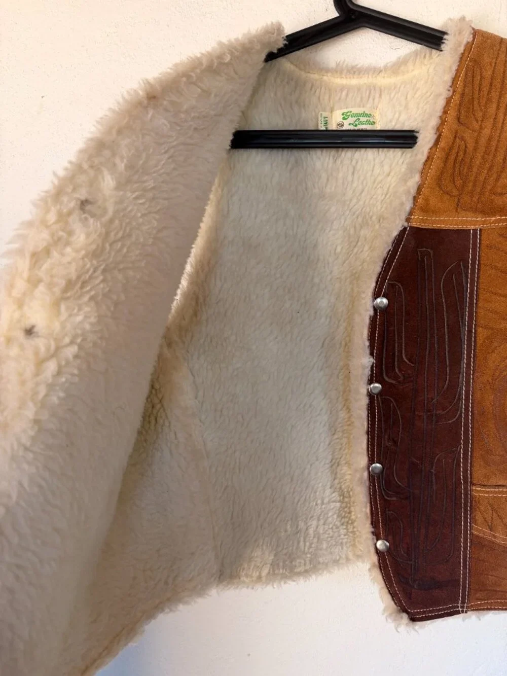 Genuine Leather Sheepskin lined Vest